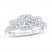 First Light 3-Stone Diamond Engagement Ring 1-1/6 ct tw Princess/Round 14K White Gold
