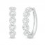 Diamond Swirl Hoop Earrings 1 ct tw Round-cut 10K White Gold