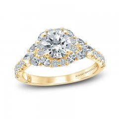 Monique Lhuillier Bliss Diamond Engagement Ring 1-7/8 ct tw Round, Marquise & Pear-shaped 18K Yellow Gold