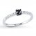 Black/White Diamond Engagement Ring 1/4 ct tw 10K White Gold