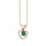 Natural Emerald Necklace 14K Yellow Gold