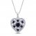 Blue and White Lab-Created Sapphire Heart Necklace Sterling Silver 18"