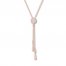 Diamond Geometric Lariat Necklace 1/8 ct tw 10K Rose Gold