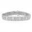 Men's Diamond Bracelet 1/2 ct tw Round-cut Sterling Silver 8.5"