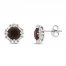 Lab-Created Ruby & Lab-Created White Sapphire Earrings Sterling Silver
