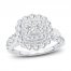 Diamond Engagement Ring 1-1/3 ct tw Princess & Round 14K White Gold