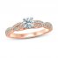 Diamond Engagement Ring 1/2 ct tw Round-cut 14K Rose Gold