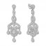 Diamond Chandelier Earrings 1/2 ct tw Round-cut Sterling Silver