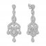 Diamond Chandelier Earrings 1/2 ct tw Round-cut Sterling Silver