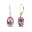 Amethyst & Diamond Earrings 1/6 ct tw Oval/Round-Cut 10K Rose Gold