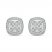 Diamond Stud Earrings 1/4 ct tw Round/Baguette Cut 10K White Gold