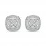 Diamond Stud Earrings 1/4 ct tw Round/Baguette Cut 10K White Gold