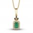 Le Vian Emerald Necklace 1/6 ct tw Diamonds 14K Honey Gold 18"