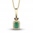 Le Vian Emerald Necklace 1/6 ct tw Diamonds 14K Honey Gold 18"