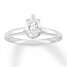 Certified Diamond Solitaire 1 ct Pear-shaped 14K White Gold