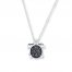 Young Teen Turtle Necklace Black Diamonds Sterling Silver