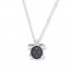 Young Teen Turtle Necklace Black Diamonds Sterling Silver