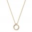 Circle Necklace with Diamonds 14K Yellow Gold 16" to 18" Adj.