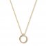 Circle Necklace with Diamonds 14K Yellow Gold 16" to 18" Adj.