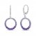 Vibrant Shades Amethyst, Tanzanite, White Lab-Created Sapphire Dangle Earrings Sterling Silver