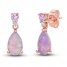 Pink Lab-Created Opal & Pink/White Lab-Created Sapphire Earrings 10K Rose Gold