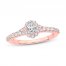 Diamond Engagement Ring 1/2 ct tw Oval/Round 14K Rose Gold