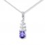 Amethyst Necklace Diamond Accents Sterling Silver