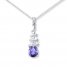 Amethyst Necklace Diamond Accents Sterling Silver