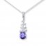 Amethyst Necklace Diamond Accents Sterling Silver