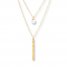 Layered Necklace Cultured Pearl 10K Yellow Gold