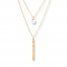 Layered Necklace Cultured Pearl 10K Yellow Gold