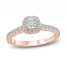 Monique Lhuillier Bliss Diamond Engagement Ring 7/8 ct tw Round-cut 18K Rose Gold