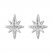 North Star Earrings 1/10 ct tw Diamonds 10K White Gold