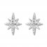 North Star Earrings 1/10 ct tw Diamonds 10K White Gold