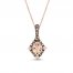 Le Vian Diamond & Morganite Necklace 1/6 ct tw Diamonds 14K Strawberry Gold 18"