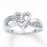 Heart Ring Diamond Accents 10K White Gold