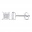 Diamond Earrings 1/4 ct tw Princess-cut 10K White Gold