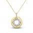 Diamond Circle Necklace 1/2 ct tw Round-cut 10K Yellow Gold 18"
