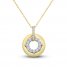 Diamond Circle Necklace 1/2 ct tw Round-cut 10K Yellow Gold 18"