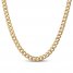 Men's Hollow Curb Chain Necklace 14K Yellow Gold 24"