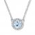 Aquamarine Necklace 1/10 ct tw Diamonds Sterling Silver