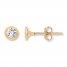 Cubic Zirconia Young Teen Earrings 14K Yellow Gold