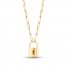 Paperclip & Padlock Necklace 10K Yellow Gold 18"