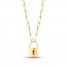 Paperclip & Padlock Necklace 10K Yellow Gold 18"