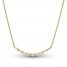 Diamond Smile Necklace 1/5 ct tw Round-cut 10K Yellow Gold 16.4"