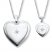 Mother/Daughter Necklaces Heart with Diamond Sterling Silver