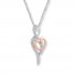 Heart Necklace 1/10 ct tw Diamonds 10K Two-Tone Gold