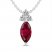 Lab-Created Ruby & White Lab-Created Sapphire Necklace Sterling Silver 18"