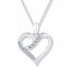 Heart Necklace Diamond Accents Sterling Silver