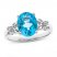 Swiss Blue Topaz & Diamond Ring Sterling Silver